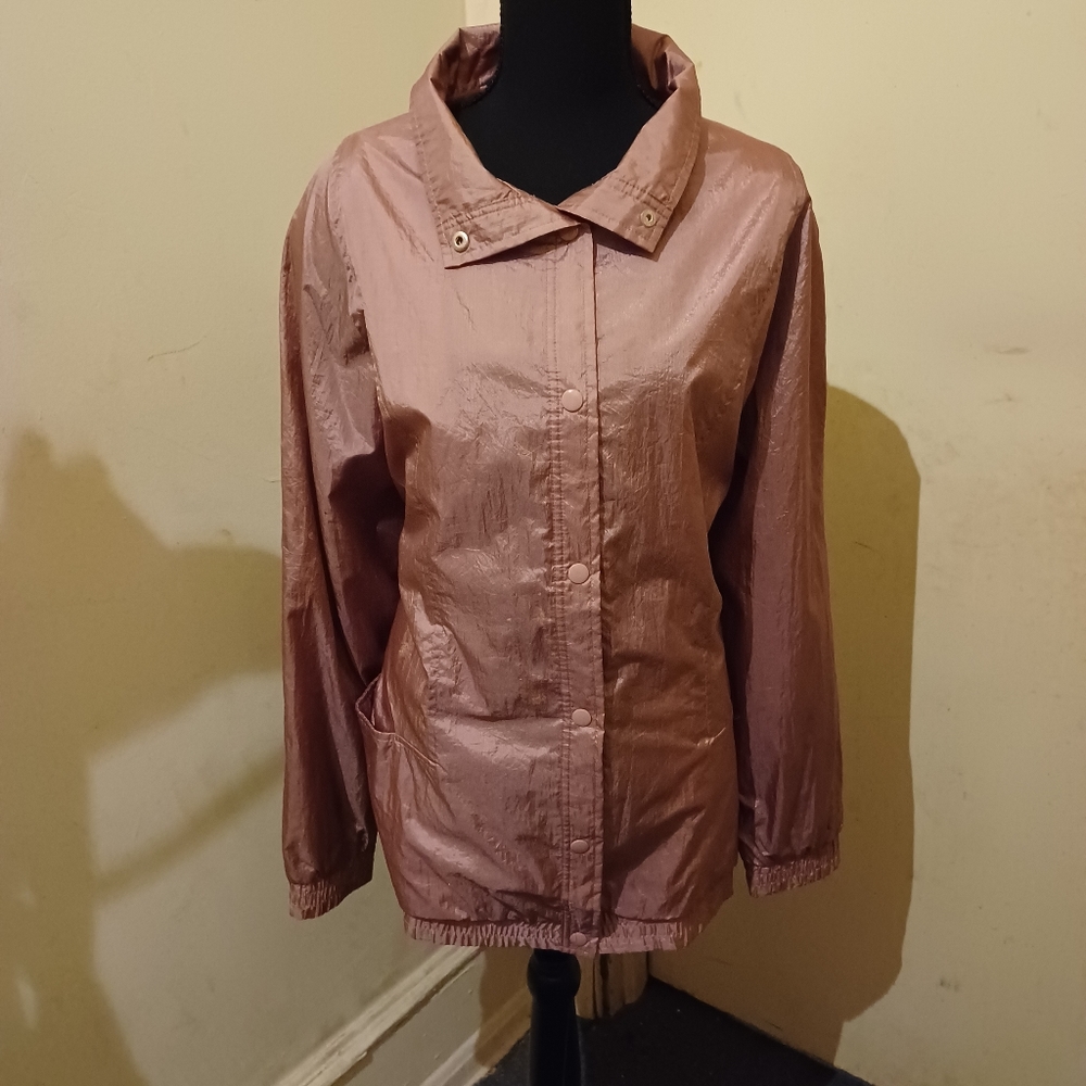 Vintage 80's Woman Plus Size Soft Purple Lined Jacket, Windbreaker